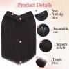 SEGO Pro One Pieces Clip in Hair Extensions Human Hair Upgraded V-Shaped 5 Clips in Hair Extensions Human Hair Long One Piece Hairpiece for Women,20 Inch,#1B Natural Black,70g view 3