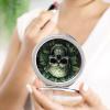 GFLFMXZW Skull and Green Leaves Travel Makeup Mirror, 1x/2x Magnification, Portable Pocket Mirror for Purse Round Mini Cosmetic Compact Mirror Cute Handbag Mirror view 4
