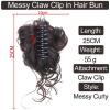 WTKYLMP Curly Bun Hair Claw Clips,Messy Bun Hair Piece,Tousled Updo Hair Bun Curly Clip,Wavy Curly Hair Wrap Ponytail,Synthetic Hairpieces Hair Scrunchies Chignon For Women Girls (Light gray) view 2