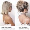 WTKYLMP Curly Bun Hair Claw Clips,Messy Bun Hair Piece,Tousled Updo Hair Bun Curly Clip,Wavy Curly Hair Wrap Ponytail,Synthetic Hairpieces Hair Scrunchies Chignon For Women Girls (Light gray) view 4
