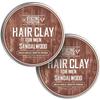 Viking Revolution Sandalwood Hair Clay  Strong Hold & Matte Finish, Texturizing Hair Clay for Men  Beeswax, Jojoba Wax & Vitamin E  Effortless Styling with Sandalwood Scent (2 pack, 2oz each) view 1