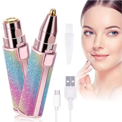 Eyebrow Trimmer & Facial Hair Remover for Women - Electric Epilator with LED Lights for Precision Hair Removal (Multicolor)