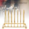 Gold Palette Rack, Acrylic Makeup Palette Organizer Carbon Steel Palette Coaster Holder Storage with 6Pcs Hexagonal Color Mixing Trays for Nail Art Concealer Pigment Blending view 2