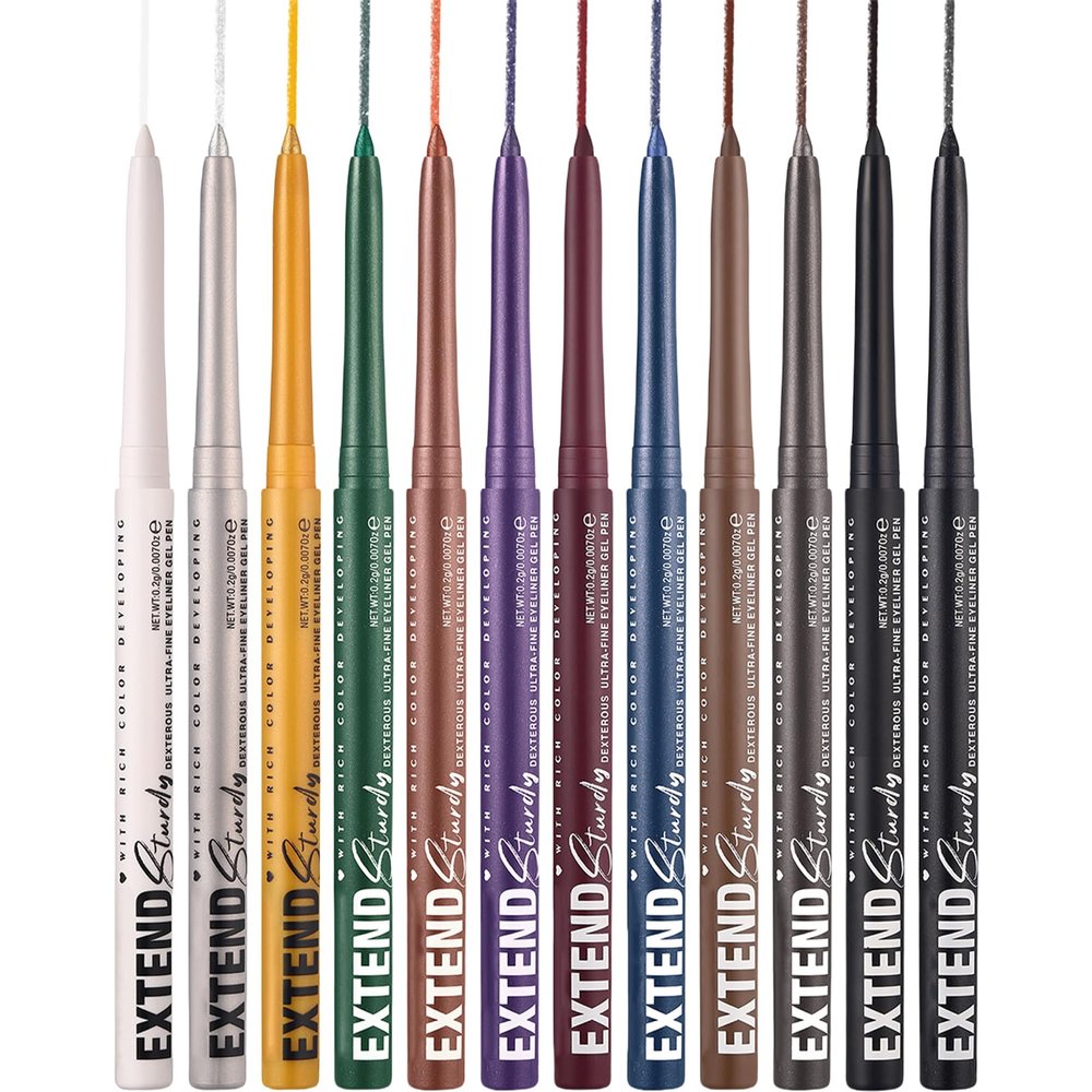 12 Colors Matte Liquid Eyeliner Set Colorful Eyeliner Pencil Pigmented Smudgeproof Eye Liner Festival Makeup Waterproof