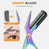 Eyebrow Trimmer Scissor, 2024 New Upgraded Eyebrow Scissors with Comb Precision Eyebrow Trimming Scissors, Non-Slip Eyebrow Cutter Hair Removal Makeup Tool (Grapefruit) view 2