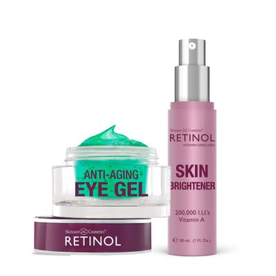 Retinol Eye Gel - Reduces Puffiness & Dark Circles, Restores Elasticity Skin Brightener  Skin Tone Corrector - Minimizes Fine Lines & Wrinkles with Plant & Fruit Extracts, Vitamin A,C & E