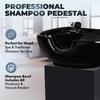 Buy-Rite Bali Head Spa Pedestal Shampoo Unit - Black Porcelain Bowl, Padded Headrest, Extendable Hose, Vacuum Breaker, Fits Most Chairs, Professional Salon Backwash, BR-BALIHEADSPAPEDESTAL view 3