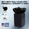 Buy-Rite Bali Head Spa Pedestal Shampoo Unit - Black Porcelain Bowl, Padded Headrest, Extendable Hose, Vacuum Breaker, Fits Most Chairs, Professional Salon Backwash, BR-BALIHEADSPAPEDESTAL view 4