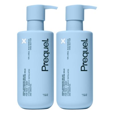 Prequel Skin Urea Advanced Relief Moisturizing Milk, 10% Urea Lotion for Face and Body, Unscented, Hydrating Cream for Extremely Dry Skin, Soothing for Sensitive Skin - 6.75 fluid ounce (Pack of 2)