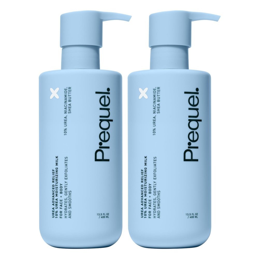 Prequel Skin Urea Advanced Relief Moisturizing Milk, 10% Urea Lotion for Face and Body, Unscented, Hydrating Cream for Extremely Dry Skin, Soothing for Sensitive Skin - 6.75 fluid ounce (Pack of 2)