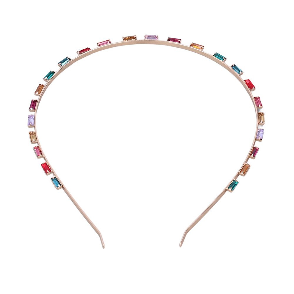 Clip Headband, Hairpin Headband Metal Rhinestone Good Elasticity Colorful Can Be Adjusted, Headbands for Women Hair Weddings Parties Banquets (Dark Colorful 712)