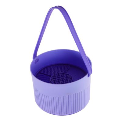 BUGUUYO Portable Makeup Brush Cleaner Tool Multi-functional Makeup Storage Box with Cleaning Pad for Brushes and Sponges Compact Design for Home and Travel Elegant Purple Color