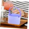BUGUUYO Portable Makeup Brush Cleaner Tool Multi-functional Makeup Storage Box with Cleaning Pad for Brushes and Sponges Compact Design for Home and Travel Elegant Purple Color view 3
