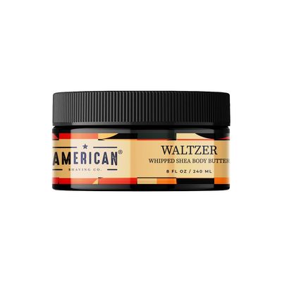 American Shaving Co. Waltzer Whipped Shea Body Butter 8 Oz, Made in USA, Gentle Formula, Quality Potent Ingredients, Non-GMO, GMP Certified, Cruelty-Free Products (8 oz, Waltzer)