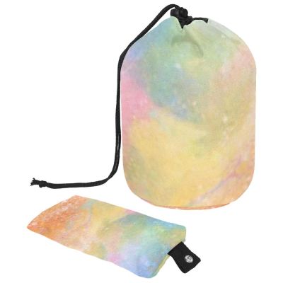 2PCS Tie Dyeing Art-156 Travel Cosmetic Bag: Your Ultimate Makeup Organizer & Bathroom Cases - With Drawstring, Cylindrical & Small Toiletry Bag
