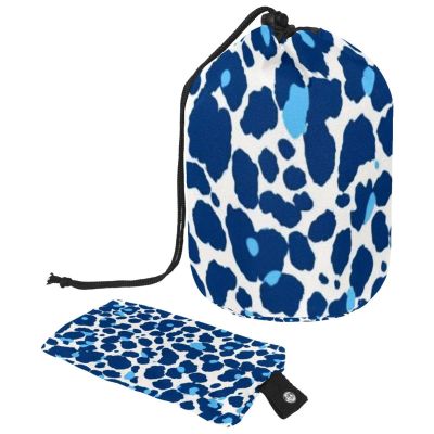 2PCS Art Leopard Print-293 Travel Cosmetic Bag Makeup Organizer Bag Bathroom Cases Toiletry Bag with Drawstring (Cylindrical bag and small bag)
