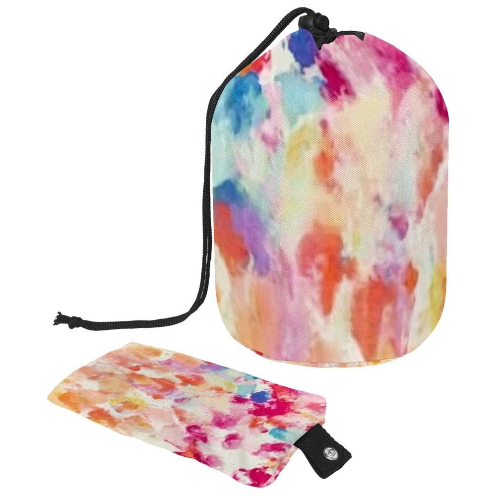 2PCS Colorful Tie Dyeing-39 Travel Cosmetic Bag Makeup Organizer, Drawstring Bathroom Cases - Cylindrical & Small Toiletry Bag
