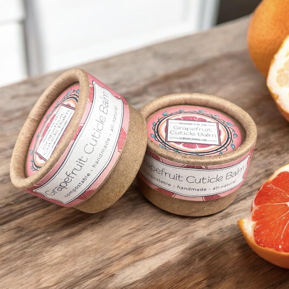 Grapefruit Cuticle Balm - Natural Nail Treatment in Compostable Packaging (1oz Pot)