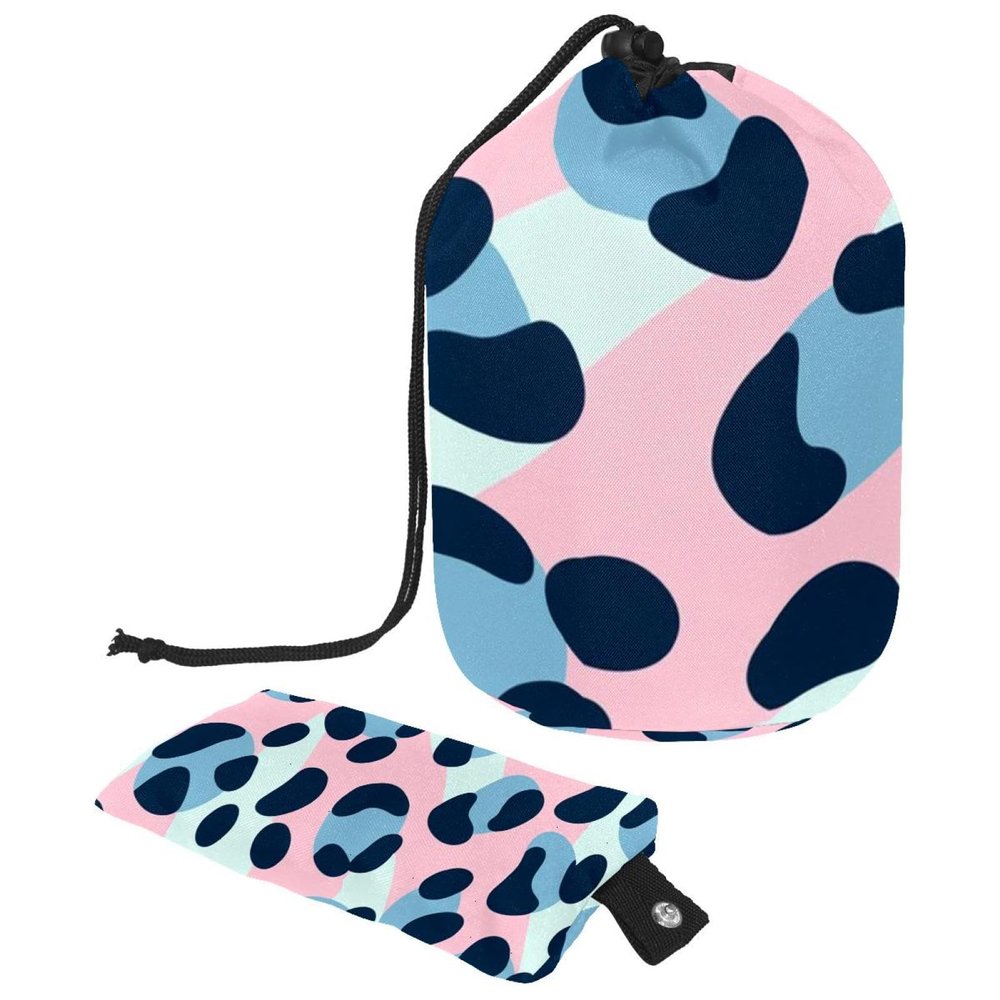 2PCS Leopard-329 Travel Cosmetic Bag Makeup Organizer Bag Bathroom Cases Toiletry Bag with Drawstring (Cylindrical bag and small bag)