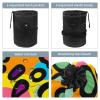 2PCS Leopard-355 Travel Cosmetic Bag Makeup Organizer, Drawstring Bathroom Cases - Cylindrical & Small Toiletry Bag view 3