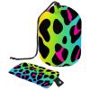 2PCS Colorful Leopard Design-361 Travel Cosmetic Bag Makeup Organizer Bag Bathroom Cases Toiletry Bag with Drawstring (Cylindrical bag and small bag) view 1