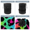 2PCS Colorful Leopard Design-361 Travel Cosmetic Bag Makeup Organizer Bag Bathroom Cases Toiletry Bag with Drawstring (Cylindrical bag and small bag) view 3