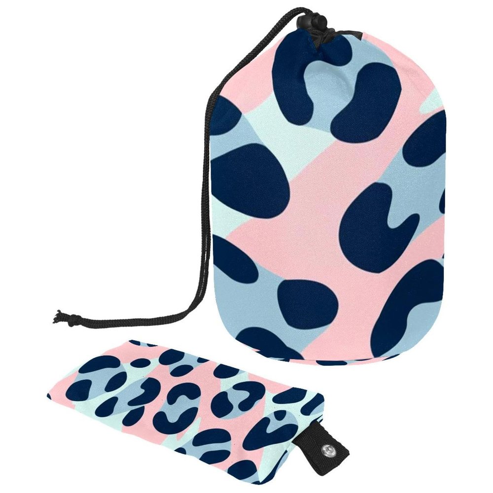 2PCS Leopard-315 Travel Cosmetic Bag Makeup Organizer, Drawstring Bathroom Cases - Cylindrical & Small Toiletry Bag