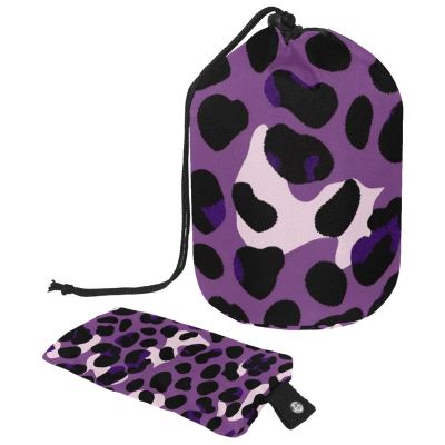 2PCS Art Leopard Print-322 Travel Cosmetic Bag Makeup Organizer: Stylish Bathroom Cases with Drawstring, Cylindrical & Small Toiletry Bag