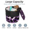 2PCS Art Leopard Print-322 Travel Cosmetic Bag Makeup Organizer: Stylish Bathroom Cases with Drawstring, Cylindrical & Small Toiletry Bag view 2