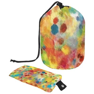 2PCS Tie Dyeing Art-137 Travel Cosmetic Bag Makeup Organizer Bag Bathroom Cases Toiletry Bag with Drawstring (Cylindrical bag and small bag)