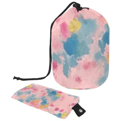 2PCS Colorful Tie Dyeing-81 Travel Cosmetic Bag Makeup Organizer Bag Bathroom Cases Toiletry Bag with Drawstring (Cylindrical bag and small bag)