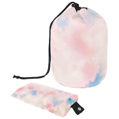 2PCS Colorful Tie Dyeing-5 Travel Cosmetic Bag Makeup Organizer Bag Bathroom Cases Toiletry Bag with Drawstring (Cylindrical bag and small bag)