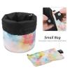 2PCS Aesthetic Tie Dyeing-221 Travel Cosmetic Bag Makeup Organizer Bag Bathroom Cases Toiletry Bag with Drawstring (Cylindrical bag and small bag) view 4