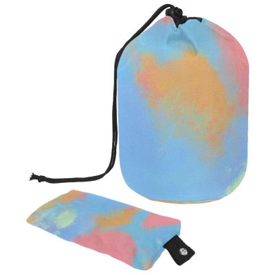 2PCS Colorful Tie Dyeing-77 Travel Cosmetic Bag Makeup Organizer Bag Bathroom Cases Toiletry Bag with Drawstring (Cylindrical bag and small bag)