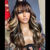180 Density Highlight Blonde Glueless Lace Front Wig Human Hair 13x4 Transparent HD Lace Frontal Body Wave Wigs With Bangs for Black Women 1b 27 Color Loose Wave Brazilian Hair Bleached Knots Wig view 3