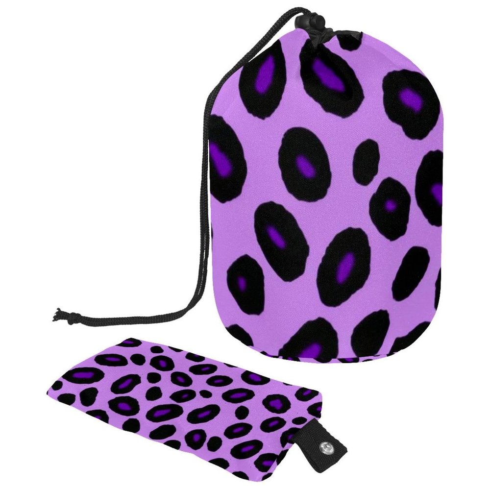 2PCS Colorful Leopard Design-366 Travel Cosmetic Bag Makeup Organizer: Stylish Bathroom Cases with Drawstring, Cylindrical & Small Toiletry Bag