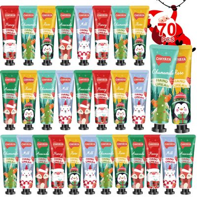 70 Pack Christmas Hand Cream Gift Set, Hand Lotion Travel Size, Mini Hand Cream, Lotion bulk,Stocking Stuffers Christmas Holiday Gifts For Women Coworker,Moisturizing Hand Creams for Dry Cracked Hands