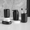 MAKEJ Bathroom Accessories Liquid Soap Dispenser Black Ceramic Toothbrush Holder Cup Soap Dish Shampoo Bottle Liquid Soap Dispenser view 1