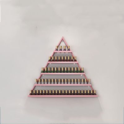 HDXWIFD Nail Polish Rack, Triangle Nail Polish Display Stand, Wall Mounted Nail Polish Bottle Shelf Display Rack, Multifunctional Salon/Beauty/Nail Shop Organizer Holder, 6-Piece Set
