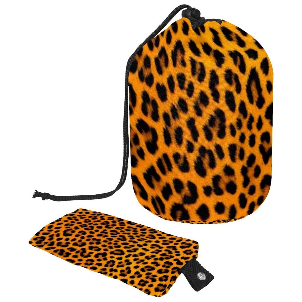 2PCS Art Leopard Print-334 Travel Cosmetic Bag Makeup Organizer: Stylish Bathroom Cases with Drawstring, Cylindrical & Small Toiletry Bag