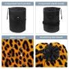 2PCS Art Leopard Print-334 Travel Cosmetic Bag Makeup Organizer: Stylish Bathroom Cases with Drawstring, Cylindrical & Small Toiletry Bag view 3