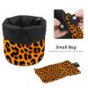 2PCS Art Leopard Print-334 Travel Cosmetic Bag Makeup Organizer: Stylish Bathroom Cases with Drawstring, Cylindrical & Small Toiletry Bag view 4