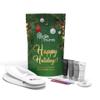 Guest Amenities, Toiletries and Essentials kit for Airbnb, VRBO, Rental Properties, Includes Slippers, Toiletries, Shower Cap, Dental Kit (Dark Green (Happy Holidays), 10-pouch pack) view 1