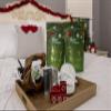 Guest Amenities, Toiletries and Essentials kit for Airbnb, VRBO, Rental Properties, Includes Slippers, Toiletries, Shower Cap, Dental Kit (Dark Green (Happy Holidays), 10-pouch pack) view 4