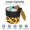 2PCS Art Leopard Print-281 Travel Cosmetic Bag Makeup Organizer Bag Bathroom Cases Toiletry Bag with Drawstring (Cylindrical bag and small bag) view 2