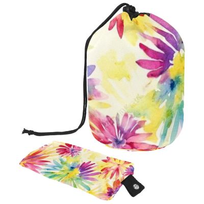 2PCS Colorful Tie Dyeing-41 Travel Cosmetic Bag Makeup Organizer Bag Bathroom Cases Toiletry Bag with Drawstring (Cylindrical bag and small bag)