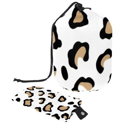 2PCS Leopard-352 Travel Cosmetic Bag: Your Ultimate Makeup Organizer & Bathroom Cases - With Drawstring, Cylindrical & Small Toiletry Bag