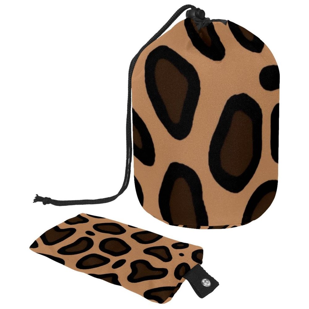 2PCS Colored Leopard Print-227 Travel Cosmetic Bag Makeup Organizer, Drawstring Bathroom Cases - Cylindrical & Small Toiletry Bag