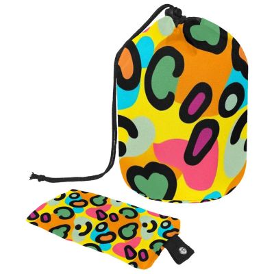 2PCS Leopard-363 Travel Cosmetic Bag Makeup Organizer, Drawstring Bathroom Cases - Cylindrical & Small Toiletry Bag