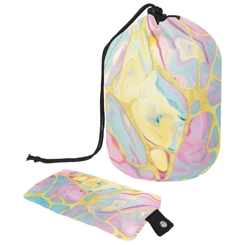 2PCS Tie Dyeing Art-184 Travel Cosmetic Bag: Your Ultimate Makeup Organizer & Bathroom Cases - With Drawstring, Cylindrical & Small Toiletry Bag